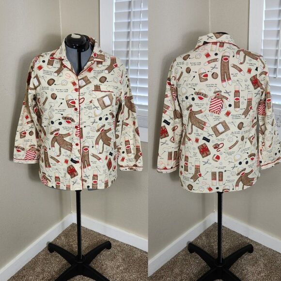 Nick & Nora How to Sew A Sock Monkey Pajamas Y2k Size XXL Plus Size - Picture 2 of 16